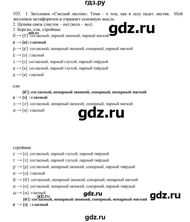 ГДЗ по русскому языку 8 класс Быстрова   часть 1 / упражнение - 103, Решебник к учебнику 2016