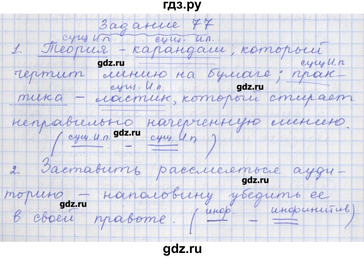 ГДЗ по русскому языку 8 класс Литвинова рабочая тетрадь (Разумовская)  упражнение - 77, Решебник