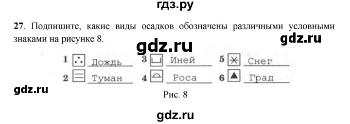 ГДЗ по географии 6 класс Дронов рабочая тетрадь  атмосфера (задание) - 27, Решебник