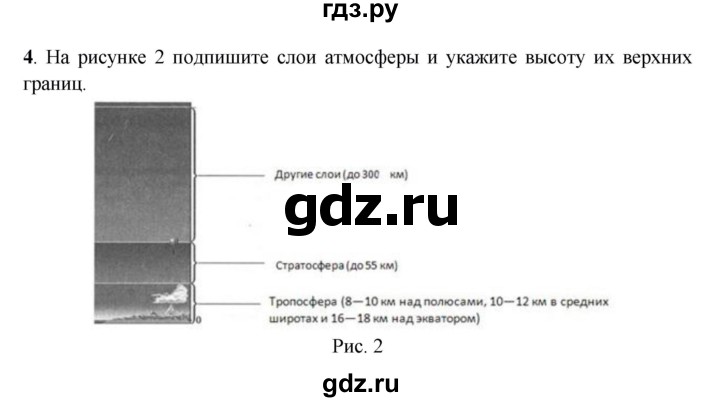 ГДЗ по географии 6 класс Дронов рабочая тетрадь  атмосфера (задание) - 4, Решебник