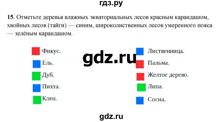 ГДЗ по географии 6 класс Дронов рабочая тетрадь  биосфера (задание) - 15, Решебник