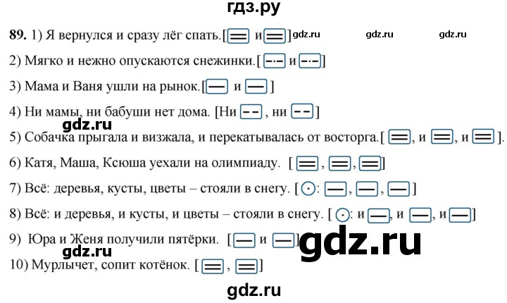 ГДЗ по русскому языку 8 класс Львов рабочая тетрадь (Разумовская)  упражнение - 89, Решебник