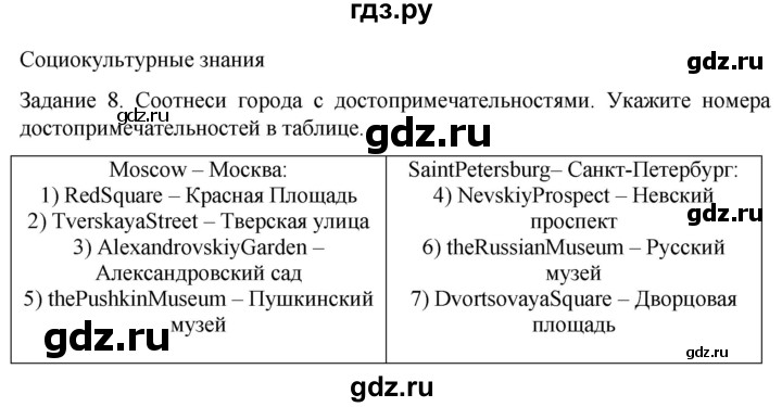 ГДЗ по английскому языку 5 класс Афанасьева диагностические работы Rainbow  тест 2 - 8, Решебник №1